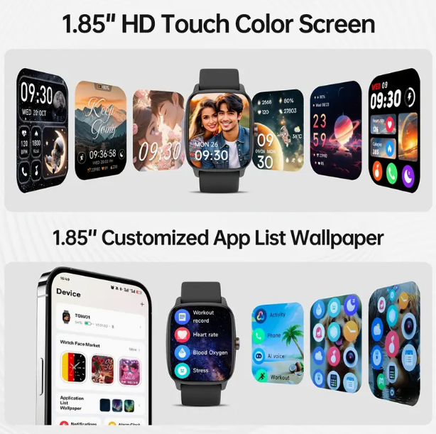 Smartwatch for Men & Women – Bluetooth Calls, Health Tracker, Sleep Monitor