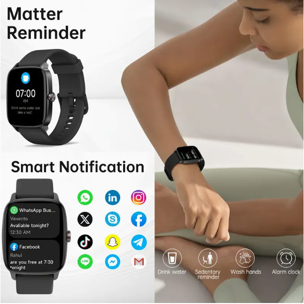 Smartwatch for Men & Women – Bluetooth Calls, Health Tracker, Sleep Monitor