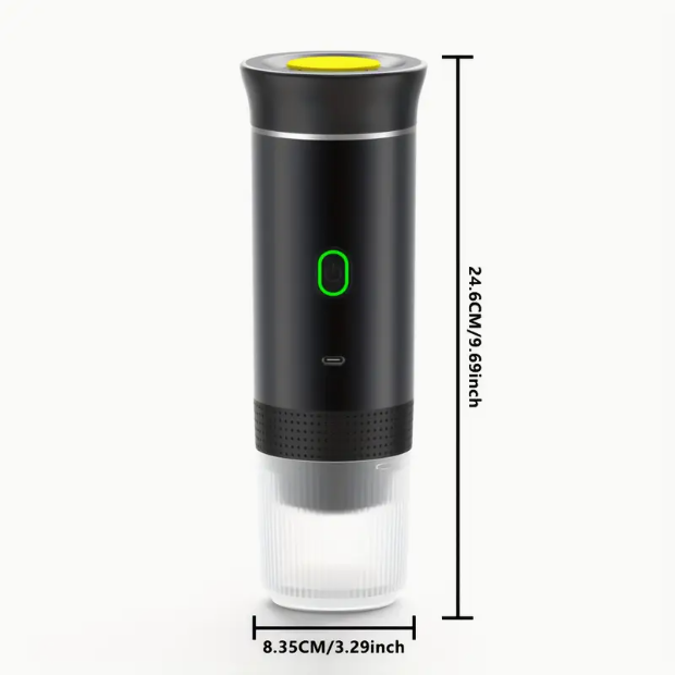 Portable Self-Heating Travel Coffee Maker – USB-C Hot & Cold Brew (Ground + Capsule)