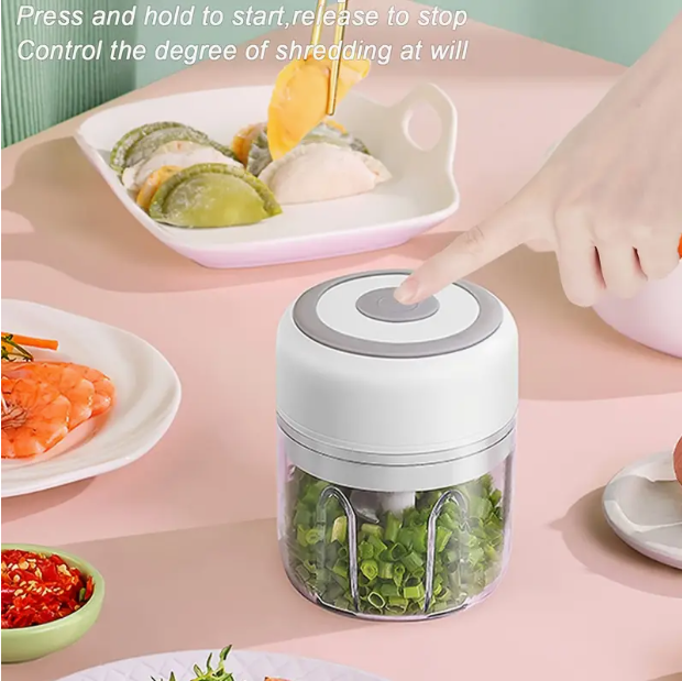 Rechargeable Cordless Mini Food Processor – 250ml USB Electric Chopper