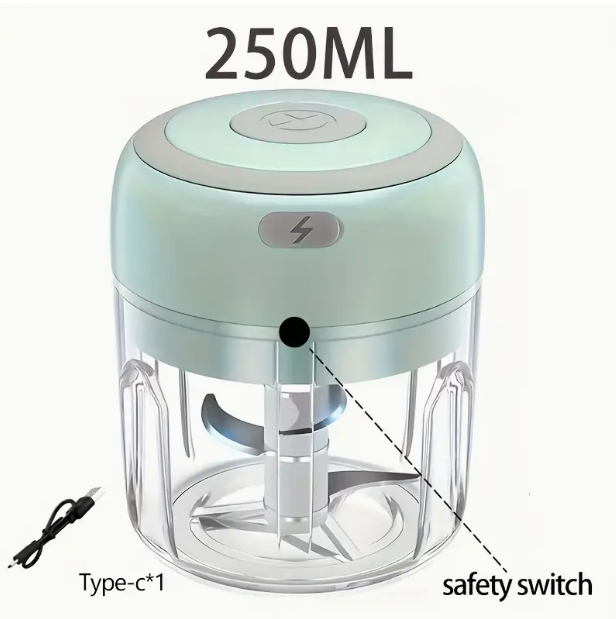 Rechargeable Cordless Mini Food Processor – 250ml USB Electric Chopper
