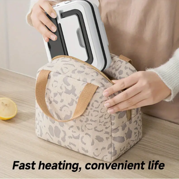 Portable Electric Heated Lunch Box – 1000ml Stainless Steel, Leakproof & Rechargeable