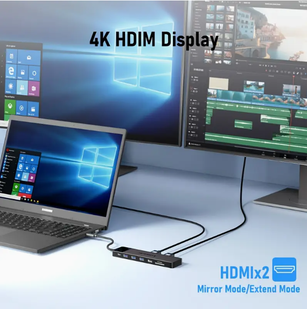 13-in-1 USB-C Hub Docking Station – 4K HDMI, VGA, Ethernet & Multi-Port Adapter