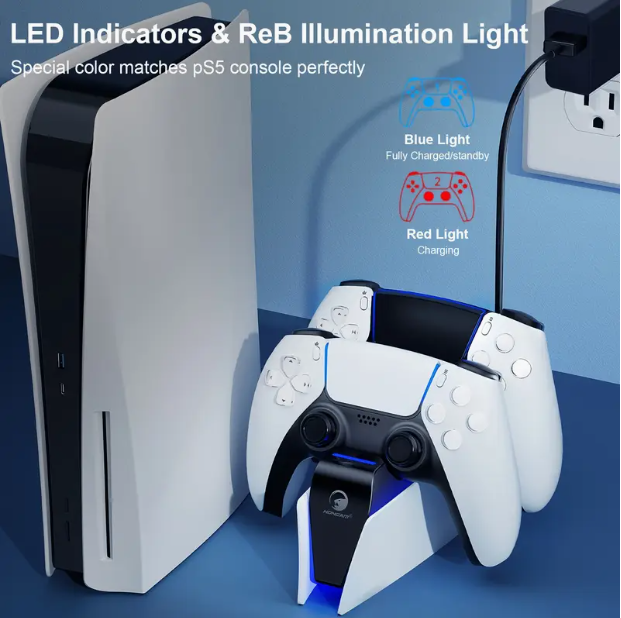 Dual USB-C Charging Dock for PS5 Controllers – Fast LED Station