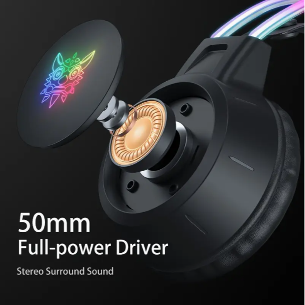 RGB Gaming Headset with Surround Sound, Noise-Cancelling Mic & LED Lights