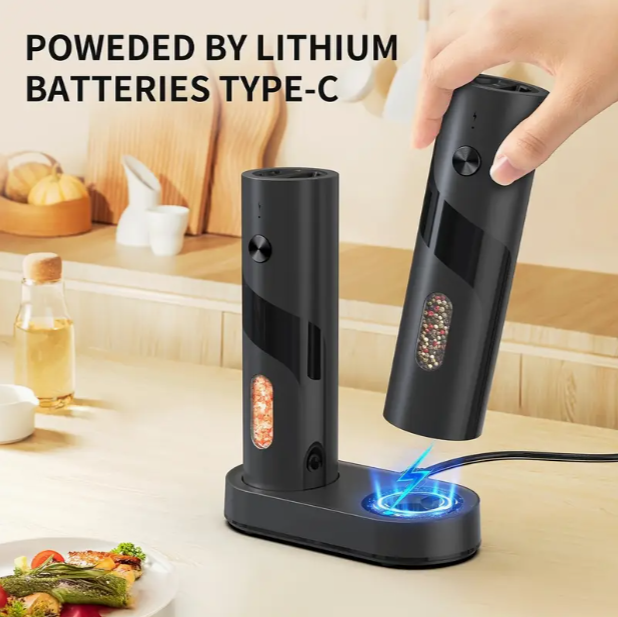 Electric Salt & Pepper Grinder – USB Rechargeable with Adjustable Coarseness