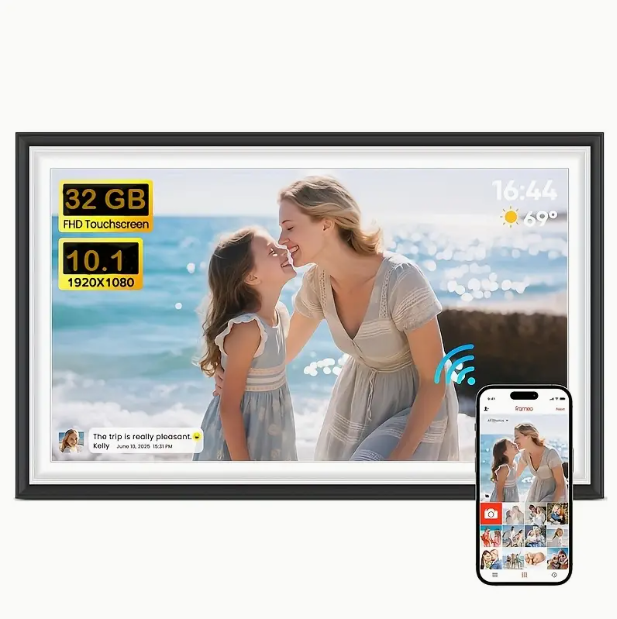 32GB WiFi Digital Photo Frame – 10.1″ FHD IPS Instant Display & Gift Frame