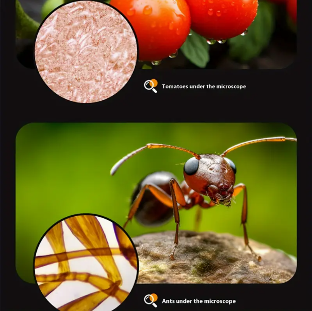 Handheld LED Mini Microscope (60×–200×) — Outdoor Exploration Toy for Kids (Random Colours)