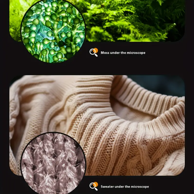 Handheld LED Mini Microscope (60×–200×) — Outdoor Exploration Toy for Kids (Random Colours)