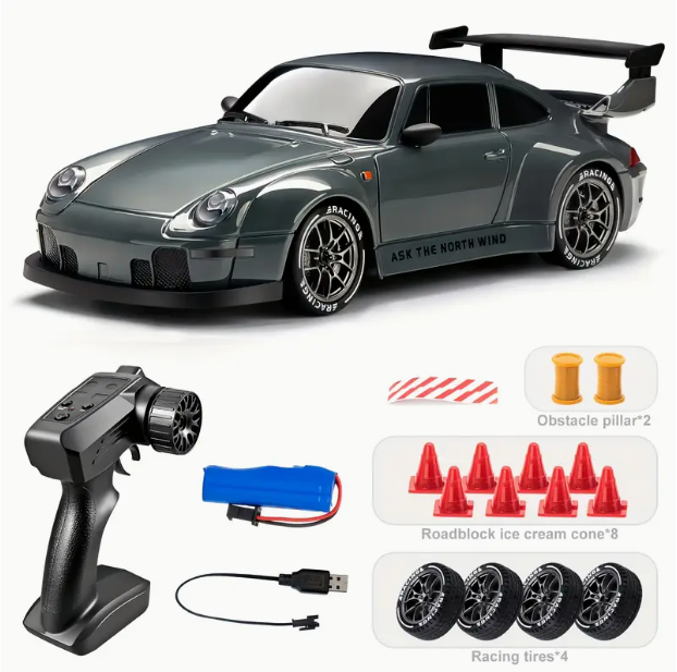 1:24-Scale 4WD Remote Stunt RC Car with Lights — 2.4 GHz Drift & Off-Road Toy