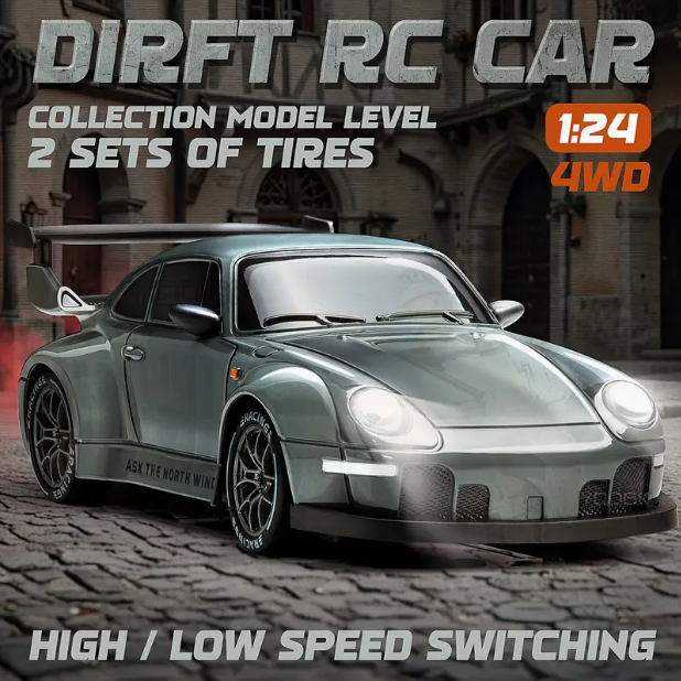 1:24-Scale 4WD Remote Stunt RC Car with Lights — 2.4 GHz Drift & Off-Road Toy