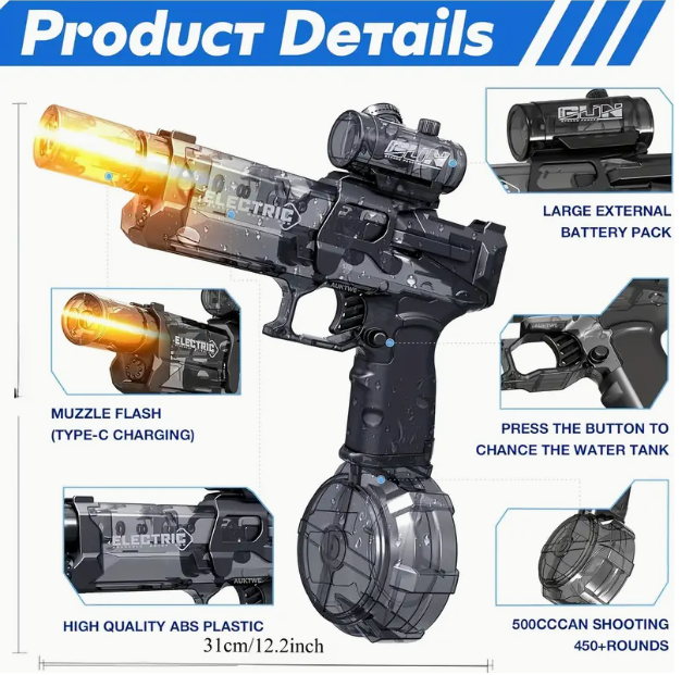 Dual Automatic Electric Water Guns – Long-Range Summer Pool & Outdoor Toy Set