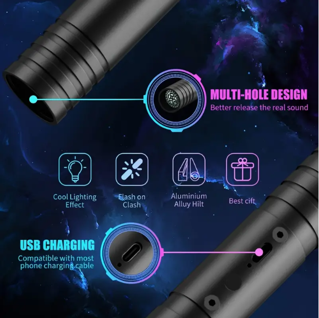 LED Light Sword with 20 Colors & Sound Effects – 2-in-1 Duel Option (2-Pack Required)