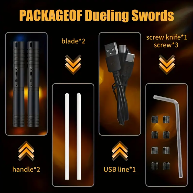 LED Light Sword with 20 Colors & Sound Effects – 2-in-1 Duel Option (2-Pack Required)