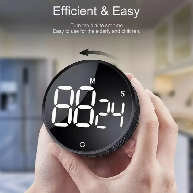 Magnetic Digital Kitchen Timer with LED Display – 0–9999 Minute Alarm Stopwatch