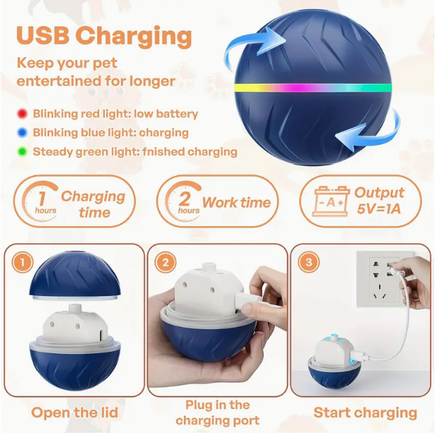 Smart Bouncing Dog Ball – Motion-Activated Rolling Toy for Active Pets