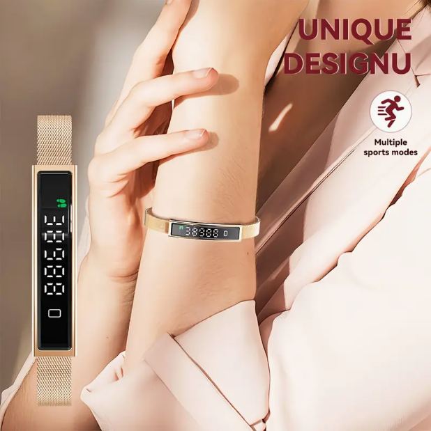 Smart Bracelet with Multi-Sport Tracking – Stainless Steel Fashion Smartwatch