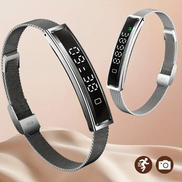 Smart Bracelet with Multi-Sport Tracking – Stainless Steel Fashion Smartwatch