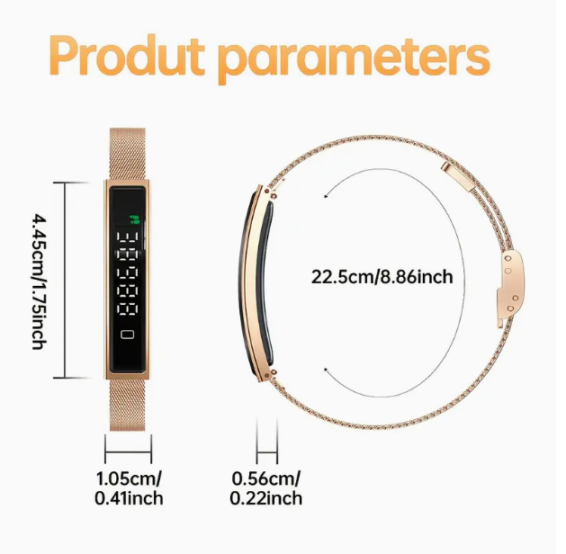 Smart Bracelet with Multi-Sport Tracking – Stainless Steel Fashion Smartwatch