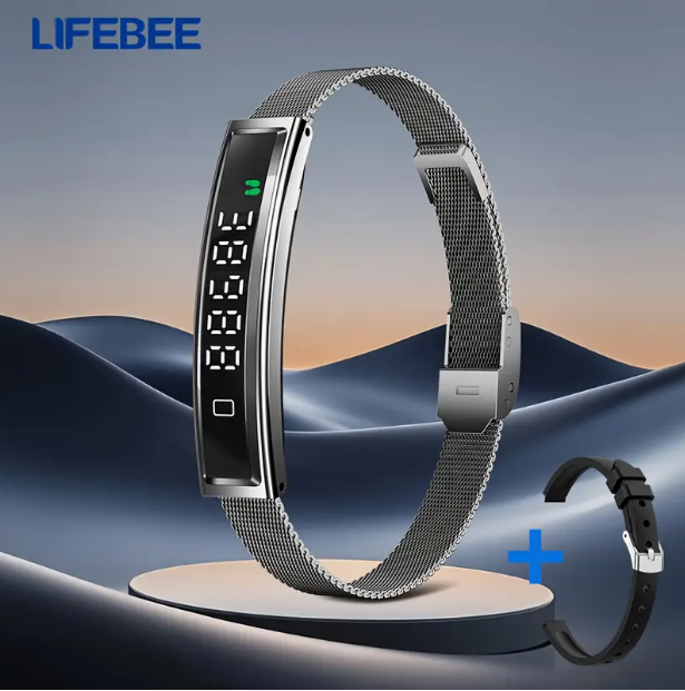 Smart Bracelet with Multi-Sport Tracking – Stainless Steel Fashion Smartwatch