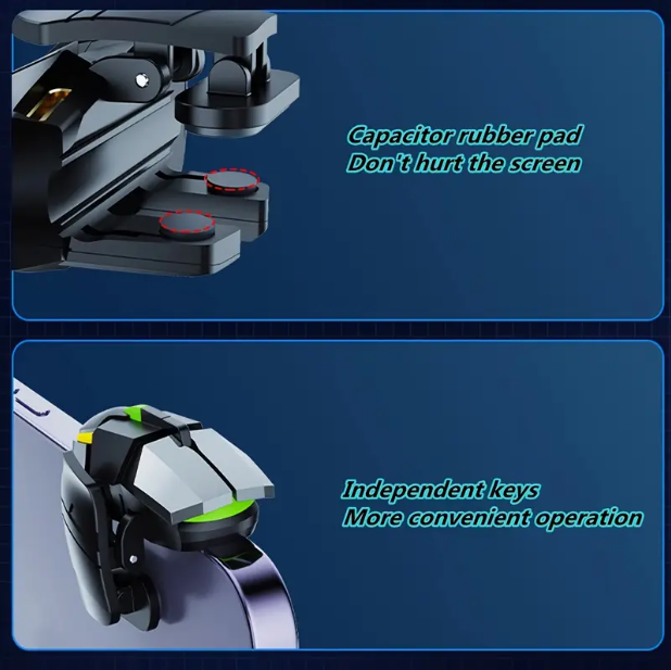 Mobile Game Trigger – Rapid-Fire Buttons with Anti-Slip Silicone Pads for iPhone & Android