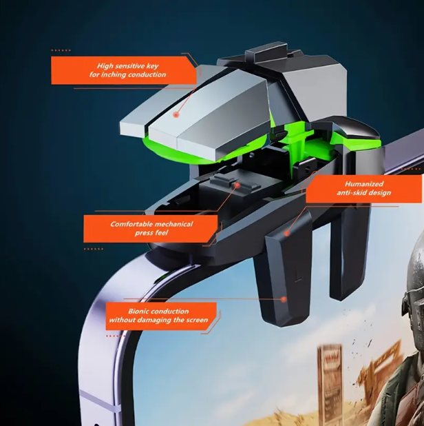 Mobile Game Trigger – Rapid-Fire Buttons with Anti-Slip Silicone Pads for iPhone & Android