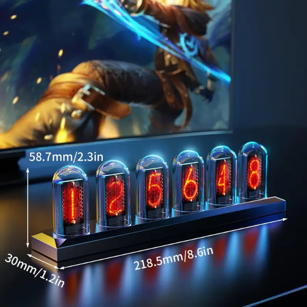 USB‑Powered RGB Clock with IPS Color Screen – Multimedia Display & Nightlight