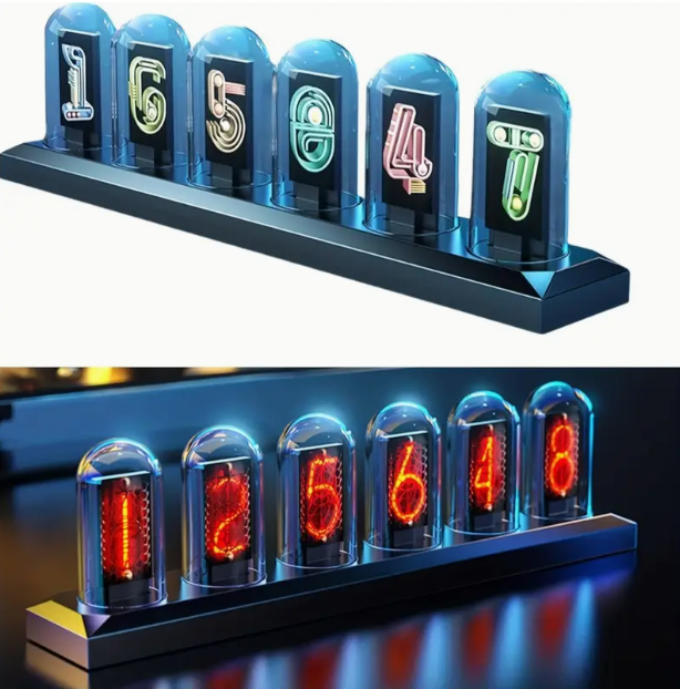 USB‑Powered RGB Clock with IPS Color Screen – Multimedia Display & Nightlight