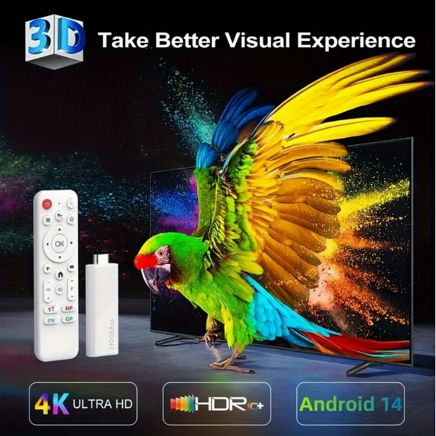 Android 14 TV Stick 4K WiFi 6 – Plug-&-Play UCS H313 Streaming Dongle