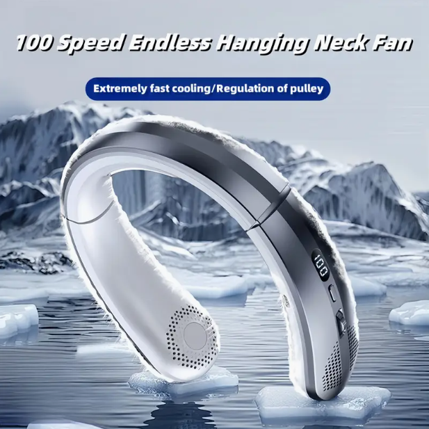 Leafless Hanging Neck Fan – Hands-Free Wearable Bladeless USB Cooler