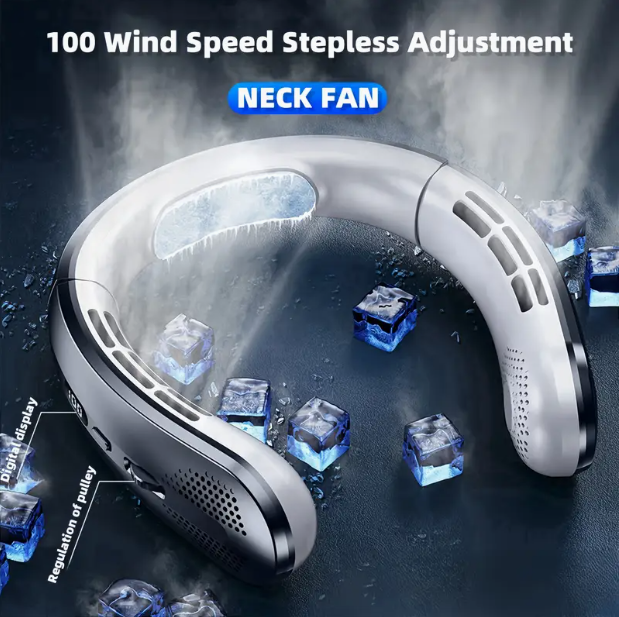 Leafless Hanging Neck Fan – Hands-Free Wearable Bladeless USB Cooler
