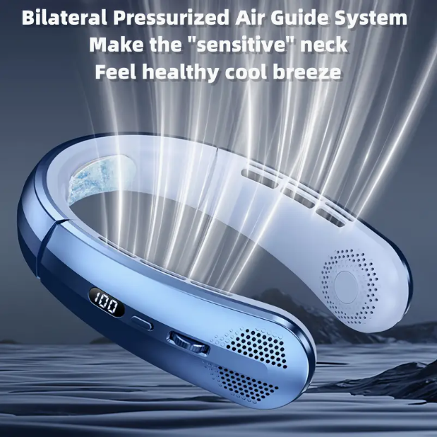 Leafless Hanging Neck Fan – Hands-Free Wearable Bladeless USB Cooler
