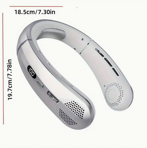 Leafless Hanging Neck Fan – Hands-Free Wearable Bladeless USB Cooler
