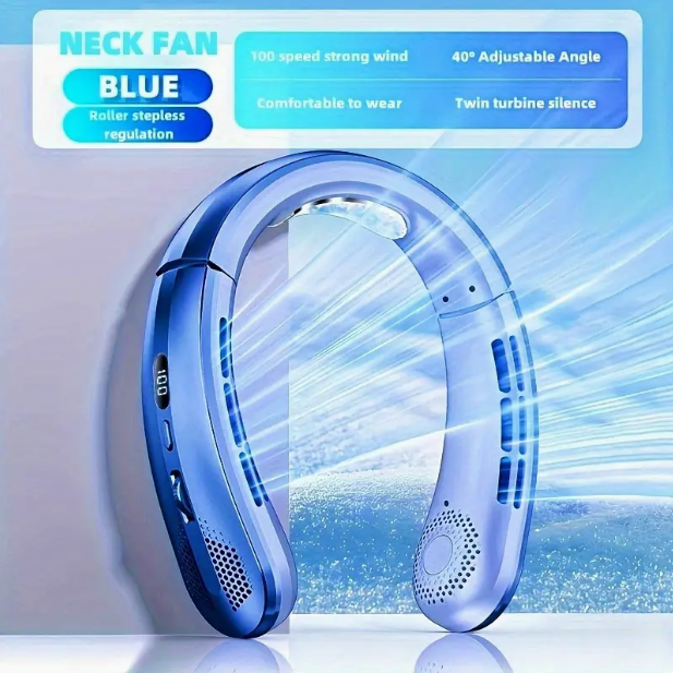 Leafless Hanging Neck Fan – Hands-Free Wearable Bladeless USB Cooler