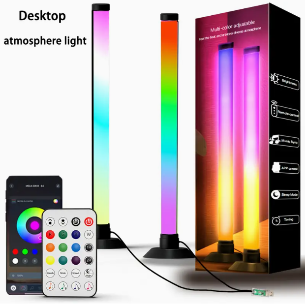 Smart RGB LED Light Bars – Multi Colour, Music Sync & App/Remote Control (2-Piece Set)