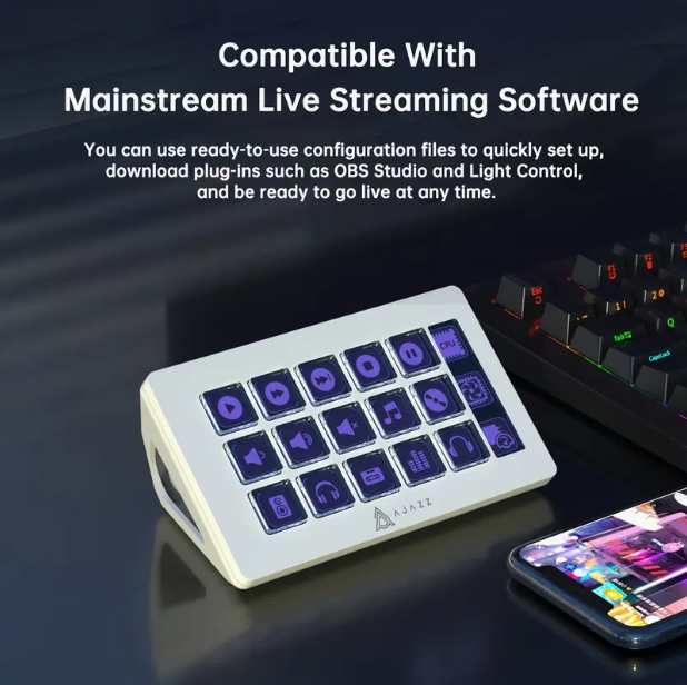 AKP153E Stream Controller (15‑Key Macro Panel) – Desktop Console for Live Streaming & Productivity