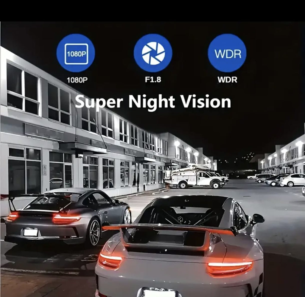 3-Lens HD 1080p Car DVR Dash Cam — Front • Inside • Rear