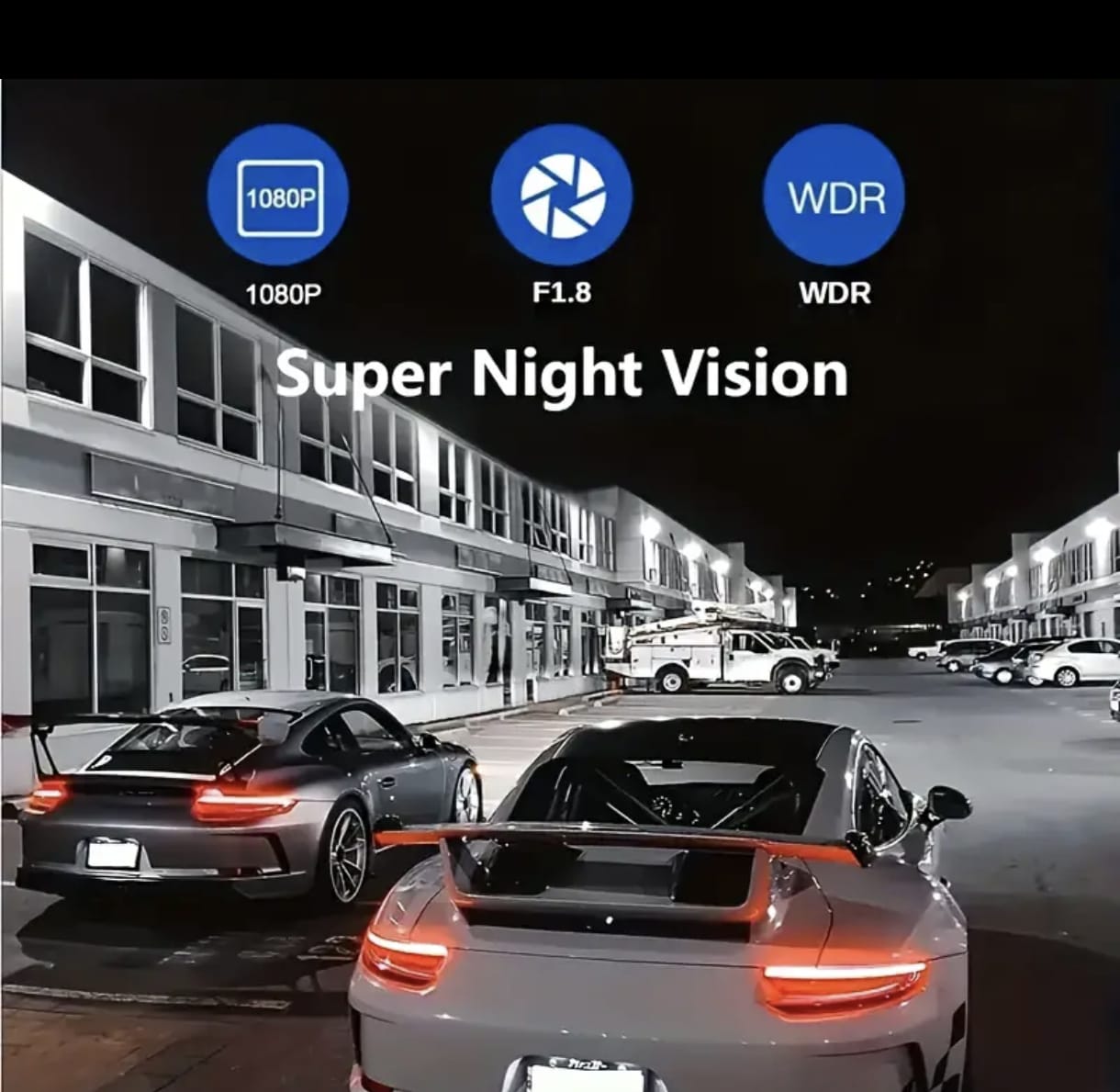 3-Lens HD 1080p Car DVR Dash Cam — Front • Inside • Rear