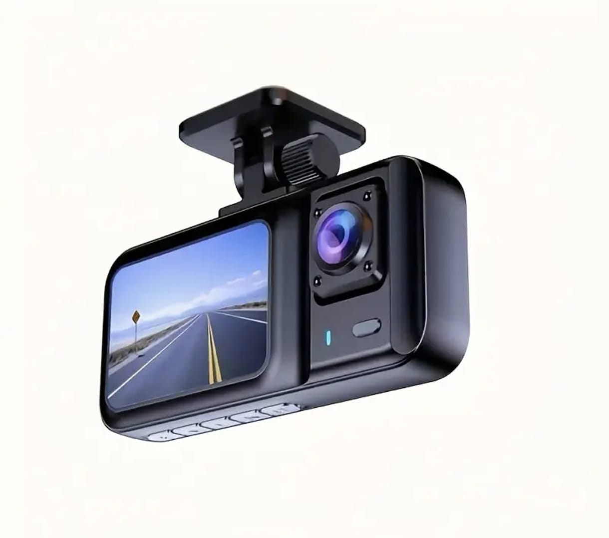 3-Lens HD 1080p Car DVR Dash Cam — Front • Inside • Rear