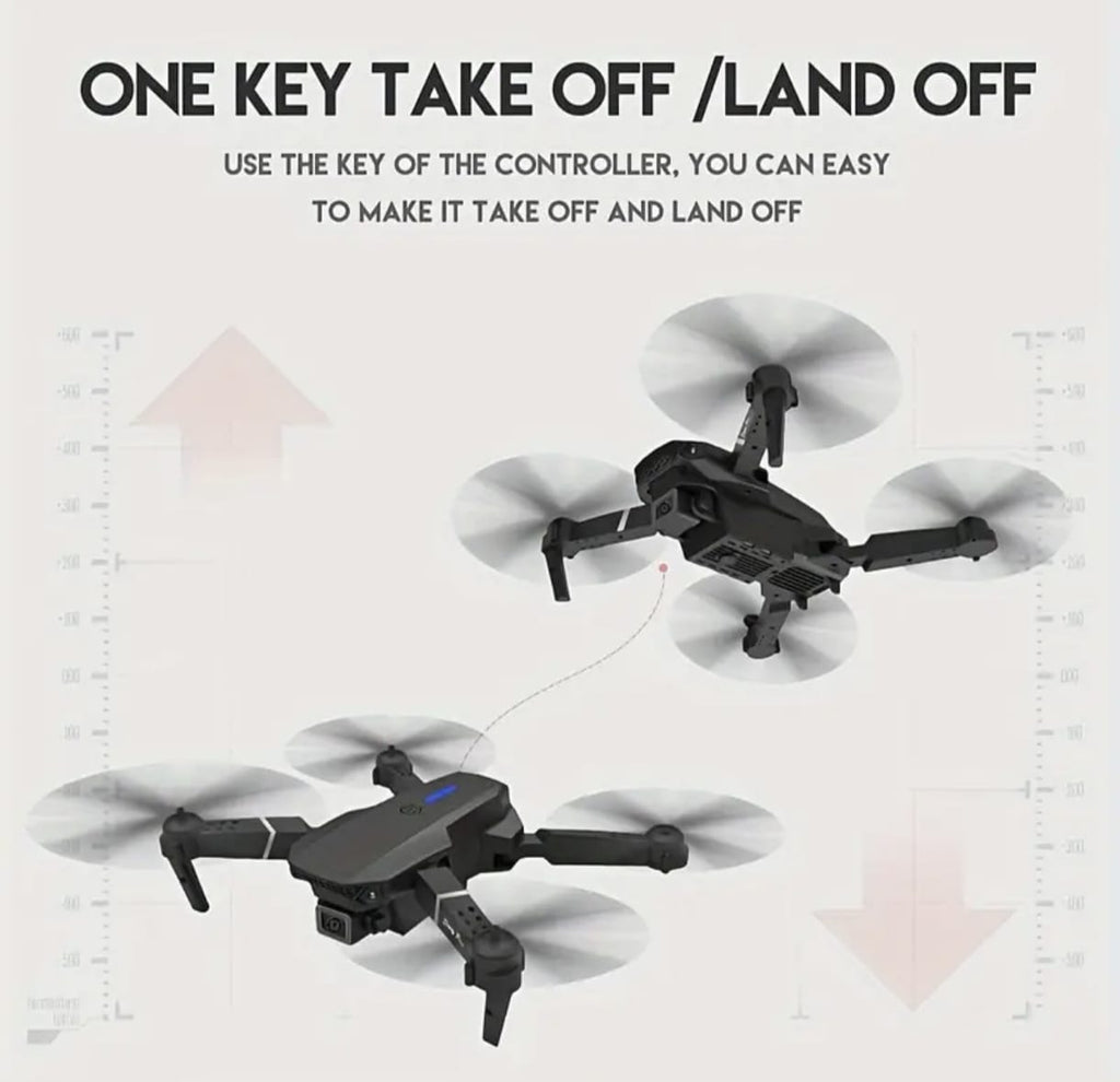 E88 Drone – HD Dual Camera, Foldable Design, Beginner Friendly