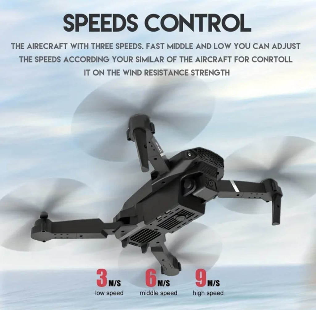 E88 Drone – HD Dual Camera, Foldable Design, Beginner Friendly