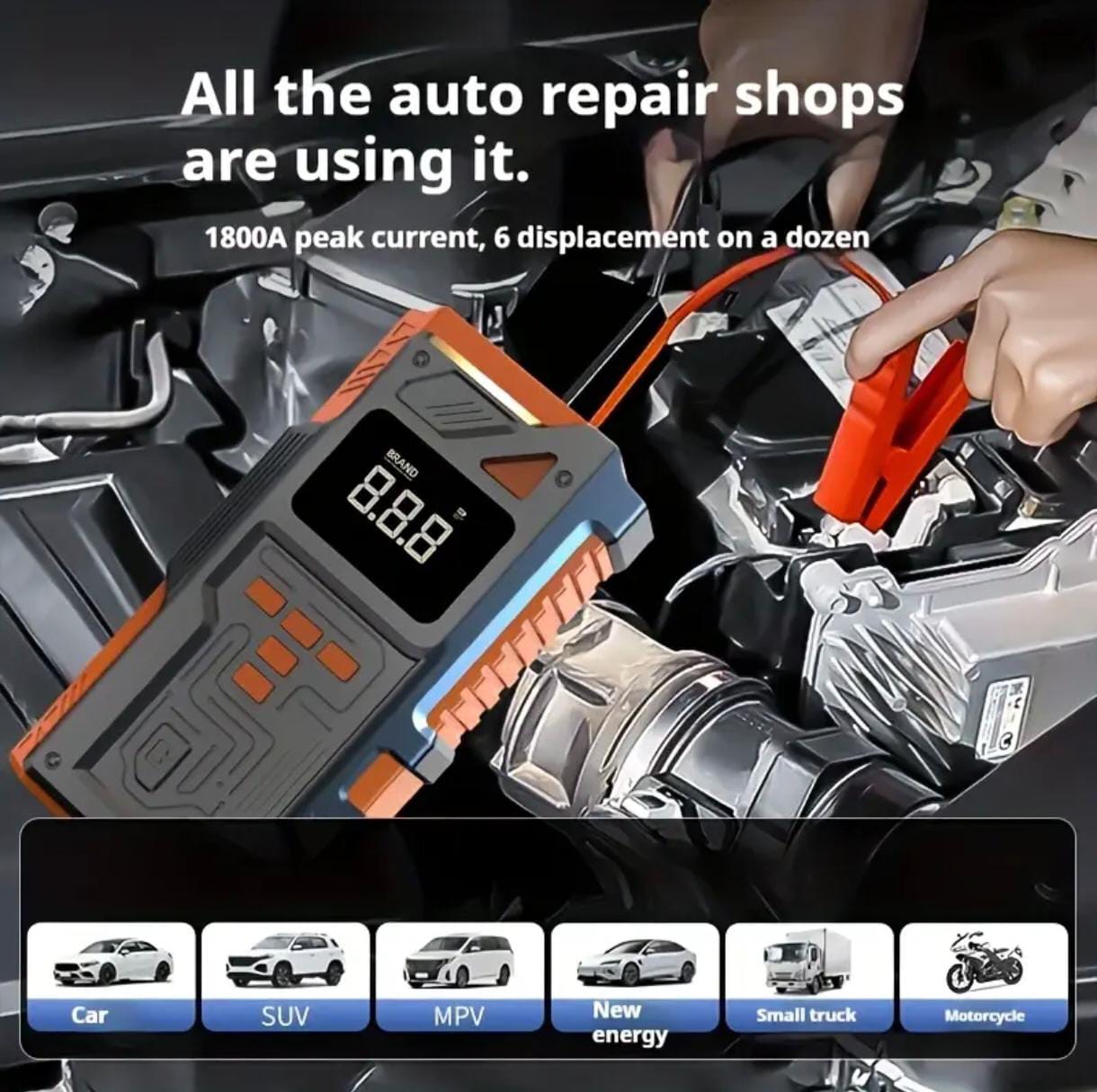 5-in-1 Portable Car Jump Starter & 150 PSI Digital Air Compressor