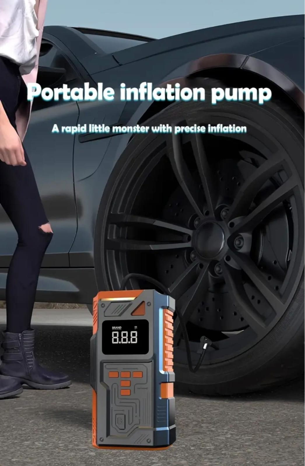 5-in-1 Portable Car Jump Starter & 150 PSI Digital Air Compressor
