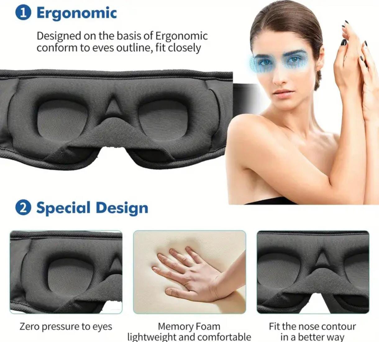 Bluetooth Sleep Mask with Built-In Wireless Speakers