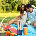 Portable 2-in-1 Blender & Juicer – 6 Blades, USB Rechargeable, Dual Cups