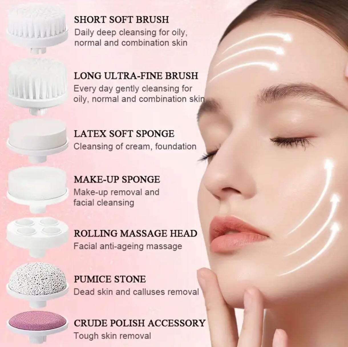 Electric 7-in-1 Facial Cleanser & Massager – Multifunctional Pore Cleaner & Beauty Tool