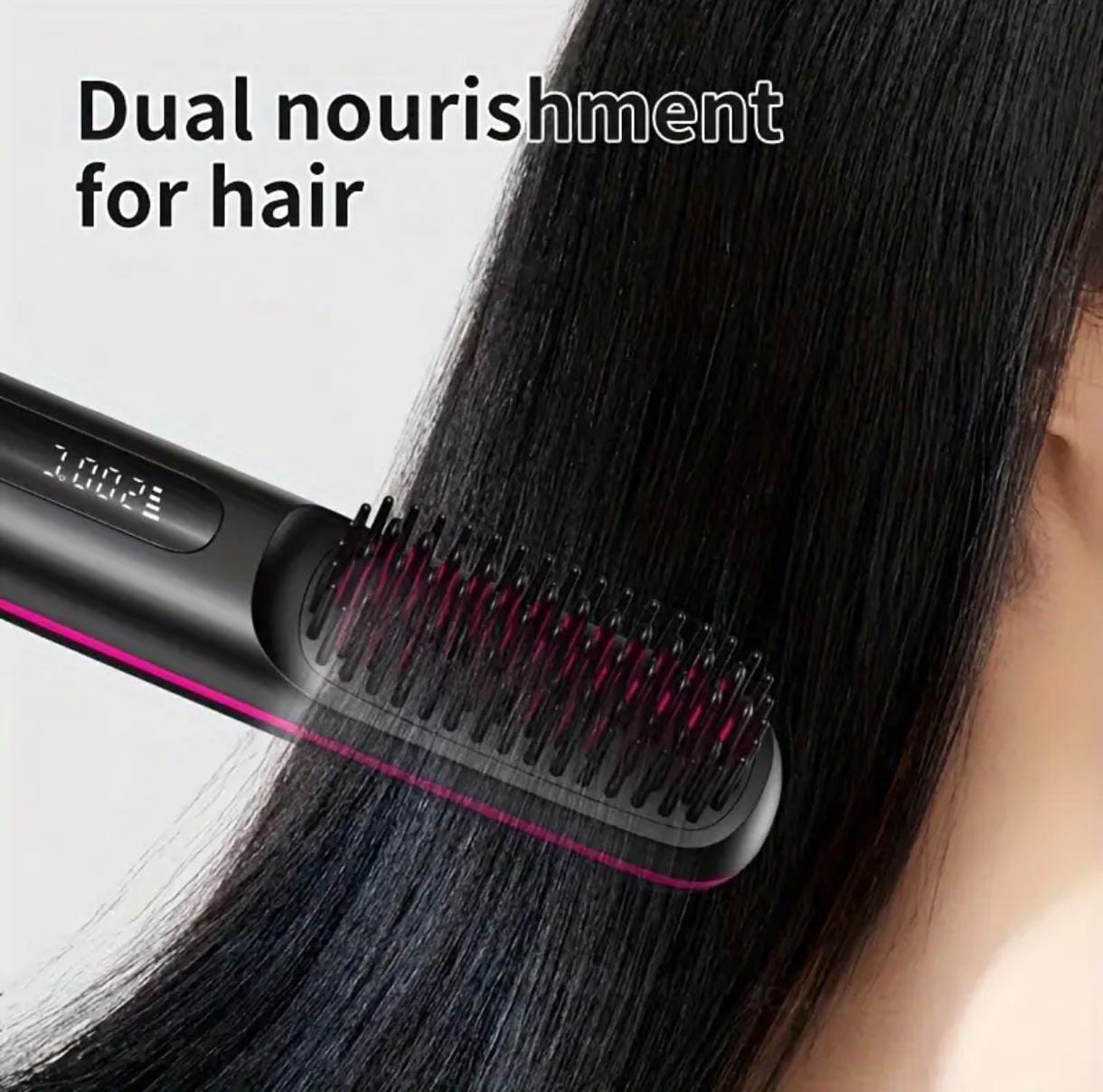 Portable Cordless Hair Straightener Brush – USB Rechargeable, Rapid Heat, Anti-Scald