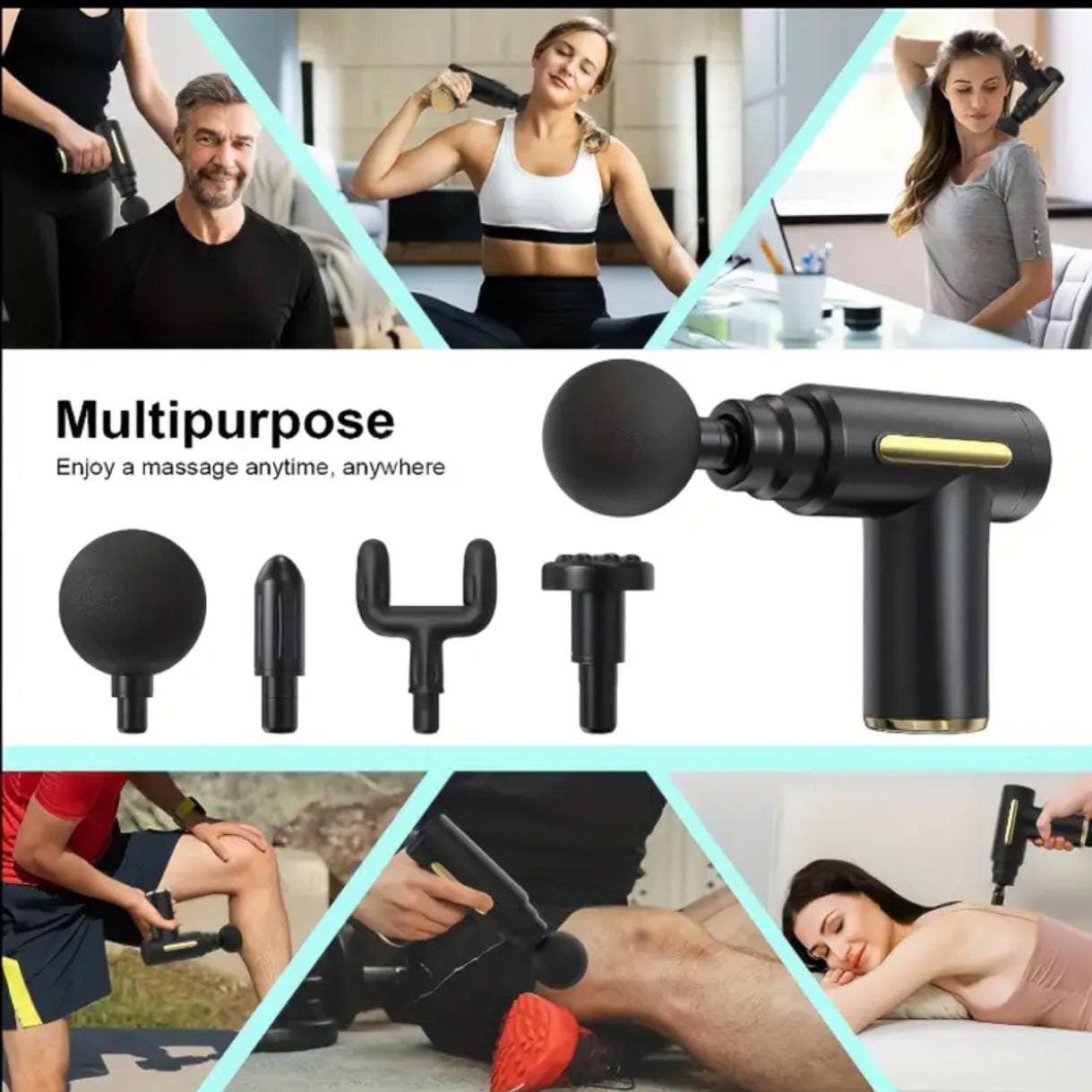 Mini Portable Neck & Body Massager – Rechargeable Fascia Gun, USB Charged, Ergonomic Grip