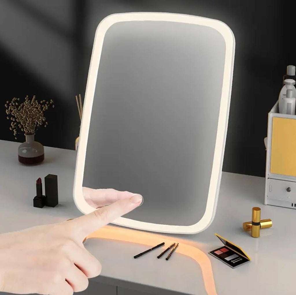 Portable LED Makeup Mirror – Touch Sensor, 3 Lighting Modes, Adjustable Brightness