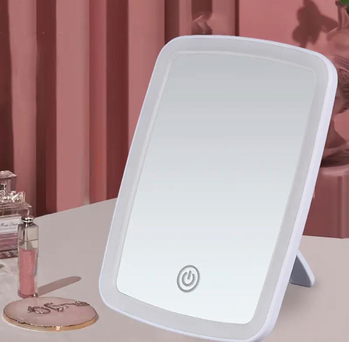Portable LED Makeup Mirror – Touch Sensor, 3 Lighting Modes, Adjustable Brightness